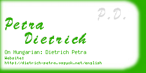 petra dietrich business card